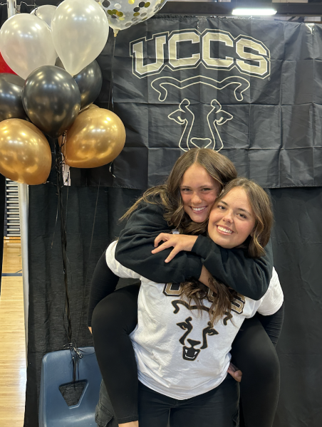 Abby and Chloe at Abbys college signing day
